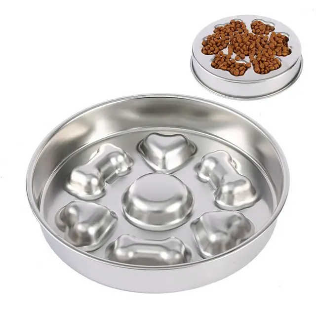Stainless Steel Slow Feeder Dog Bowl Slow Feed Bowl Pet Stainless Steel Slow Feed Bowl For Dogs Or Cats Slows Down Pets Eating Stainless Steel Slow Feeder Dog Bowl Slow Feed Bowl Pet Stainless Steel Slow Feed Bowl For Dogs Or Cats Slows Down Pets Eating