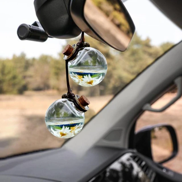 Car Hanging Diffuser Bottles Empty Glass Bottle With Flower Car