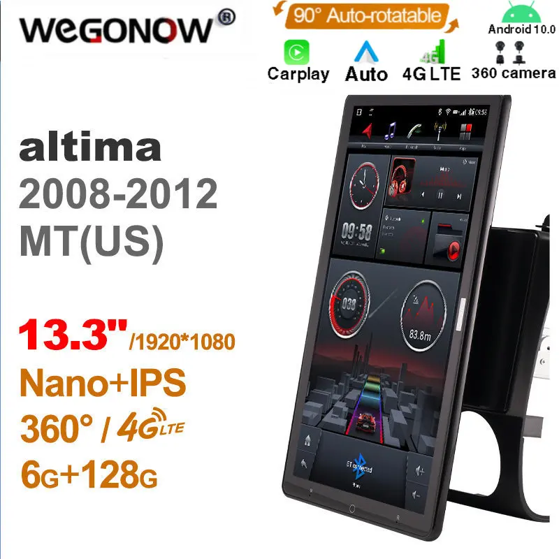 

13.3 Inch Ownice 1Din Android10.0 Car Radio 360 Panorama for Nissan altima 2008-2012 Auto Audio SPDIF Rotatable 4G LTE NO DVD