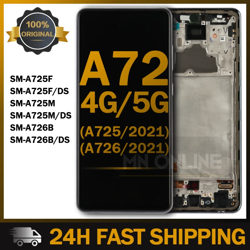 

6.7" Original AMOLED For Samsung Galaxy A72 A725 A725F/DS LCD Display Touch Digitizer Screen For Samsung A72 SM-A725F With