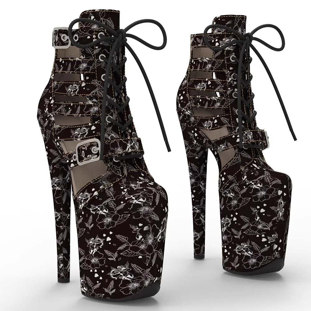 

New Women 20CM/8inches PU Upper Plating Platform Sexy High Heels Boots Pole Dance Shoes 823