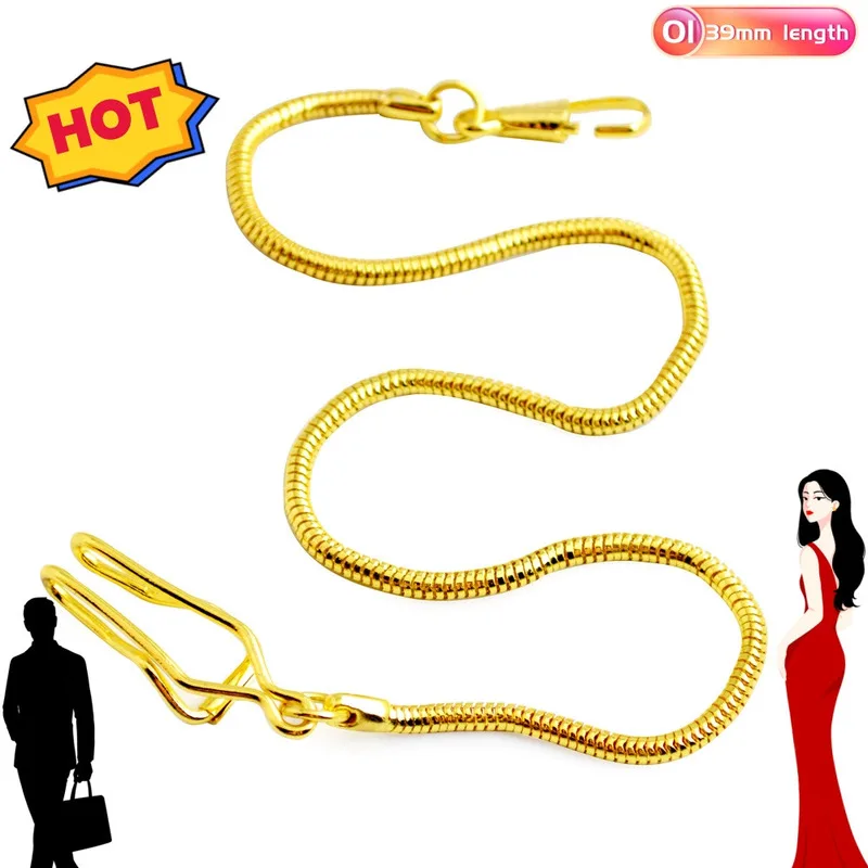 Venta caliente Caballero Reloj de bolsillo de 39 mm de longitud Cadena de serpiente Material de cobre Reloj de bolsillo Cadena colgante No se daña fácilmente Accesorios de reloj_voghion.com