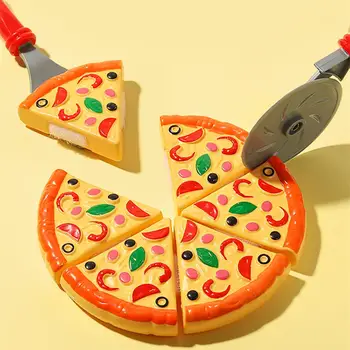 Kids Pizza Cutting Toy Simulation Plastic Pizza Dinette Child Toy Kitchen Pretend Play Food Cooking Kitchen Toys for Girls Kids 1