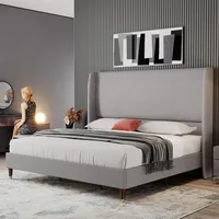 Full Platform Bed Frame 51.2" High Headboard Tall Upholstered Beds/No Box Spring Required/Wood Slat Support, Full Bed Frame 1