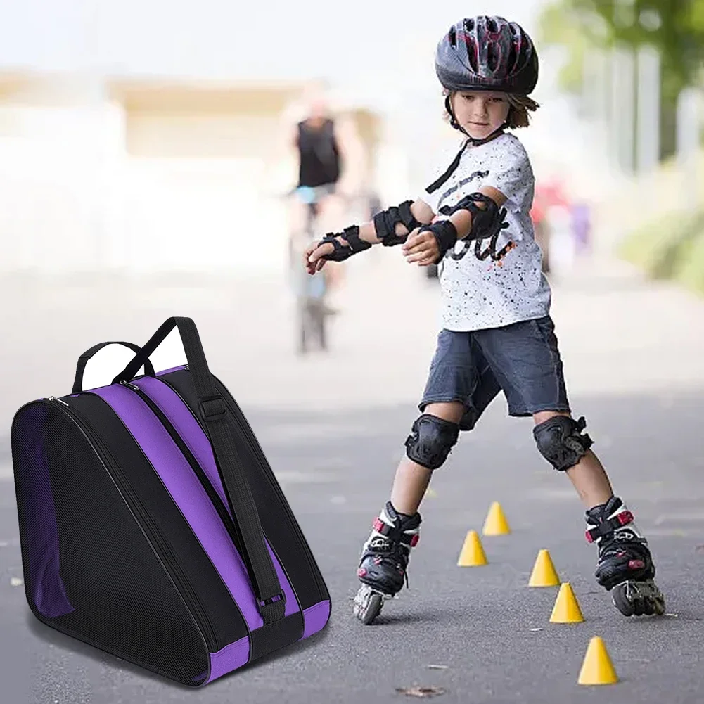 Roller Skate Bag Ice Skate Shoes Bag Oxford Cloth Ski Snow Boots Multi-Compartments Ice-Skating Shoulder Ski Sports
