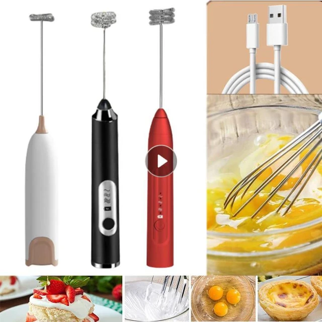 USB rechargeable Portable 2in1 Electric Egg Beater Whisk Coffee