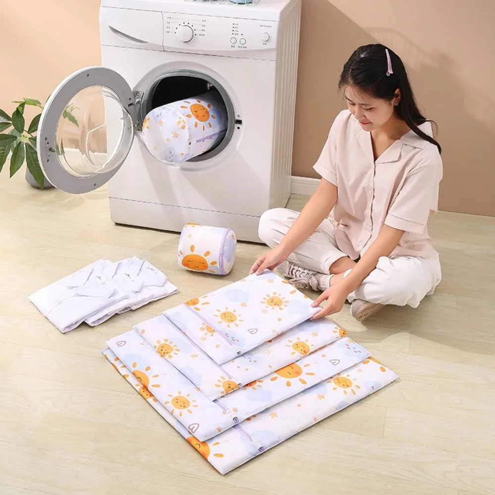 Portable Washing Machine Laundry Bags Printing Mesh Wash Bag Clothing Organizer Foldable Laundry Wash Bag Home 3