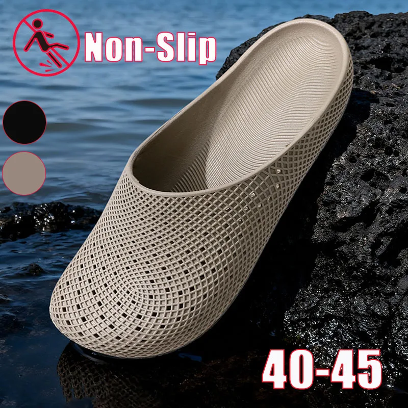 Slip-On Arbeitsclogs für Herren Sommer Atmungsaktive Rutschfeste Küchensicherheitsschuhe Leichte Indoor-Outdoor-Gartensandalen