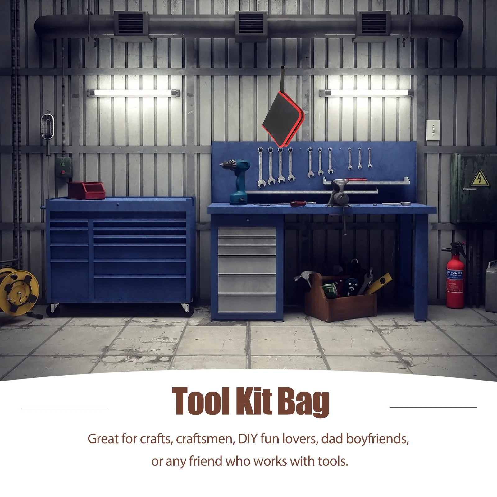 Drill Bit Storage Bag Zipper Bit Tool Bag Oxford Cloth Handheld Bit Pouch Tool Kits Organizer Storage Pouch Canvas