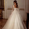 ANGEL Luxury Shiny Long Sleeves Wedding Dress 2025 A-Line Lace Up Women Bridal Gown Customized Applique Beading Vestido De Novia 2