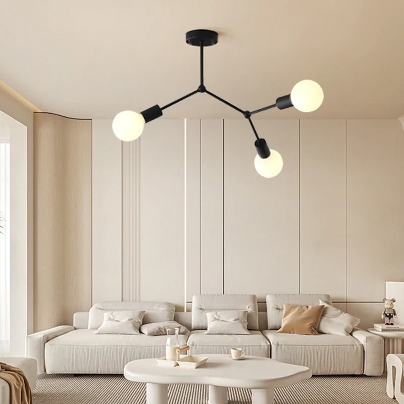 1Pc three E27 bulb base chandelier Suitable For Living Room Bedroom Kitchen Lighting Fixtures (without bulb）ceiling chandelier