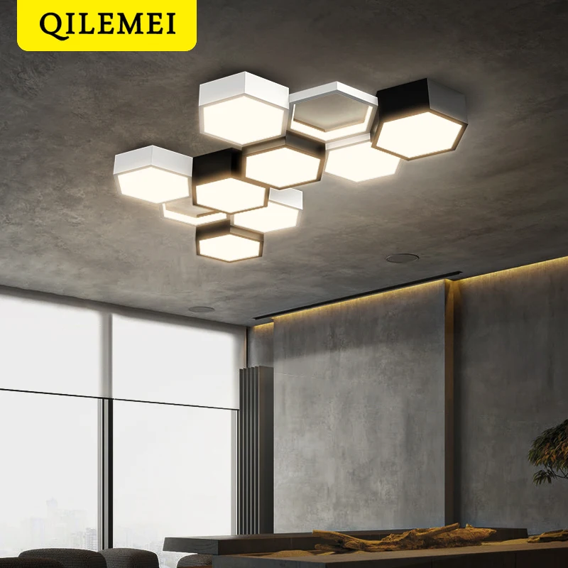 Minimalist living room lamp ceiling lights honeycomb design combination creative art indoor lamps intelligent hall Dinning lamp