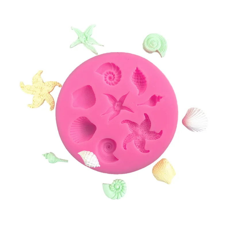 

3D Conch Shell Starfish Silicone Mold Ocean Series Shape Chocolate Fondant Baking Cake Dessert Decoration Accessories