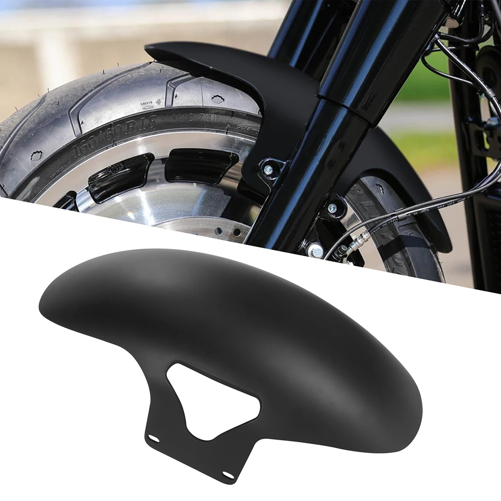 Parafango Anteriore Corto Per Harley-Davidson Softail M8 Fatboy FLFB/FLFBS (2018-2023) - Colore Nero Lucido, In Metallo