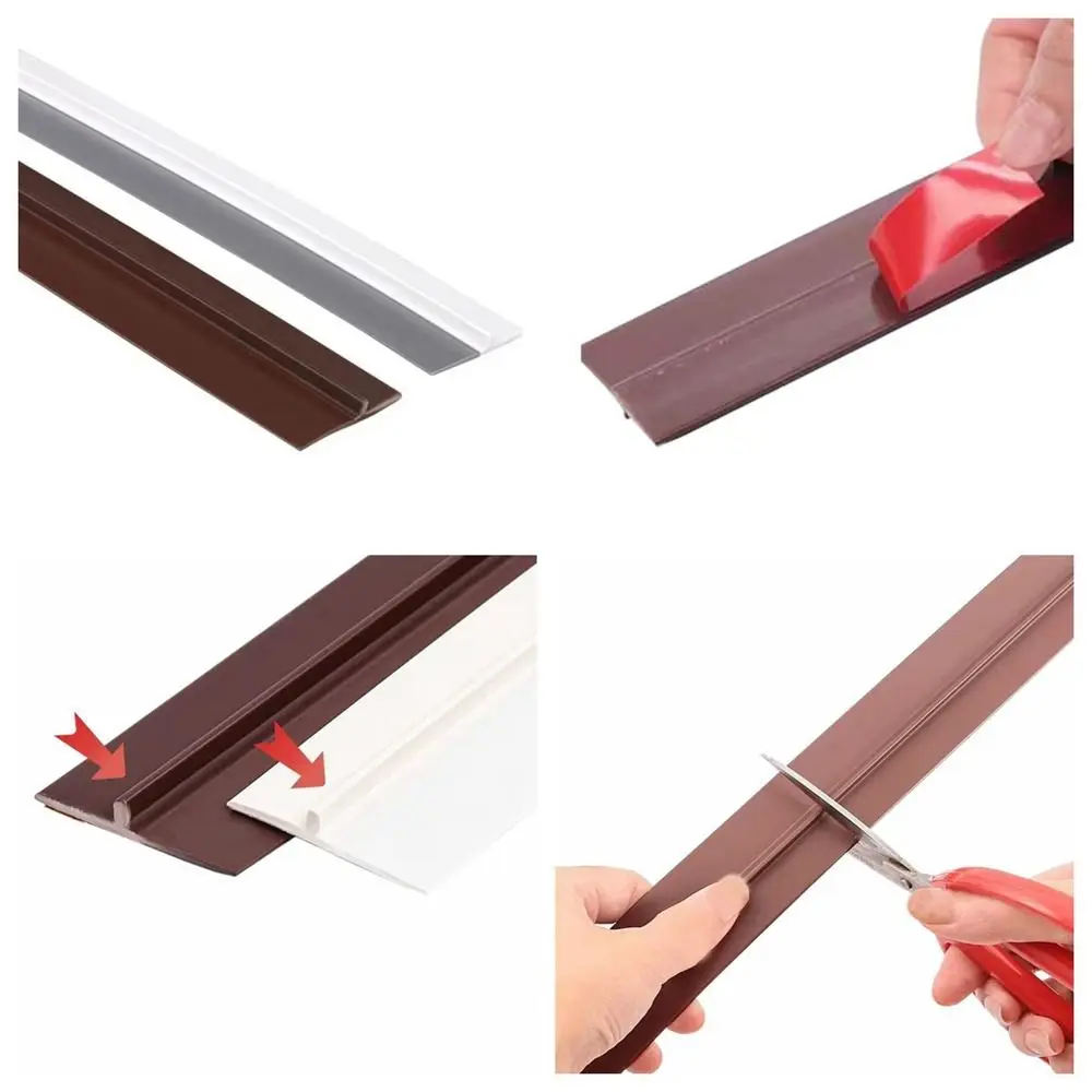 Self Adhesive PVC Door Seal Strip Flexible Door Draft Stopper Anti Collision Soundproof Windproof Window Weather Stripping