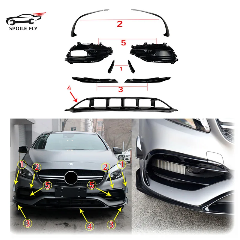High Quality ABS Body Kit For MercedesBenz A Class W176 A45 AMG 20162018 Car Front Air knife