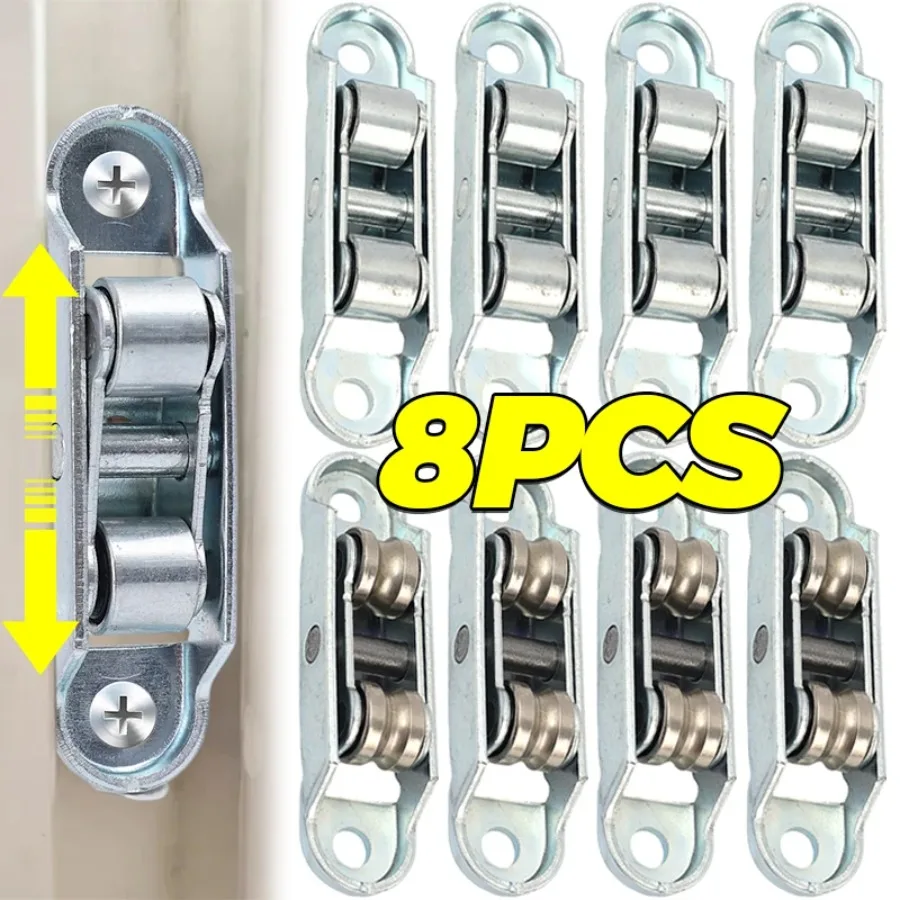 ล้อรางหน้าต่างแบบเงียบ 1/8 ชิ้น ทำจากโลหะผสมสังกะสี ร่องรูปตัวยู สำหรับรางประตู ล้อเลื่อนแบบแบน อุปกรณ์ติดตั้งหน้าต่างบานเลื่อนกระจก 1