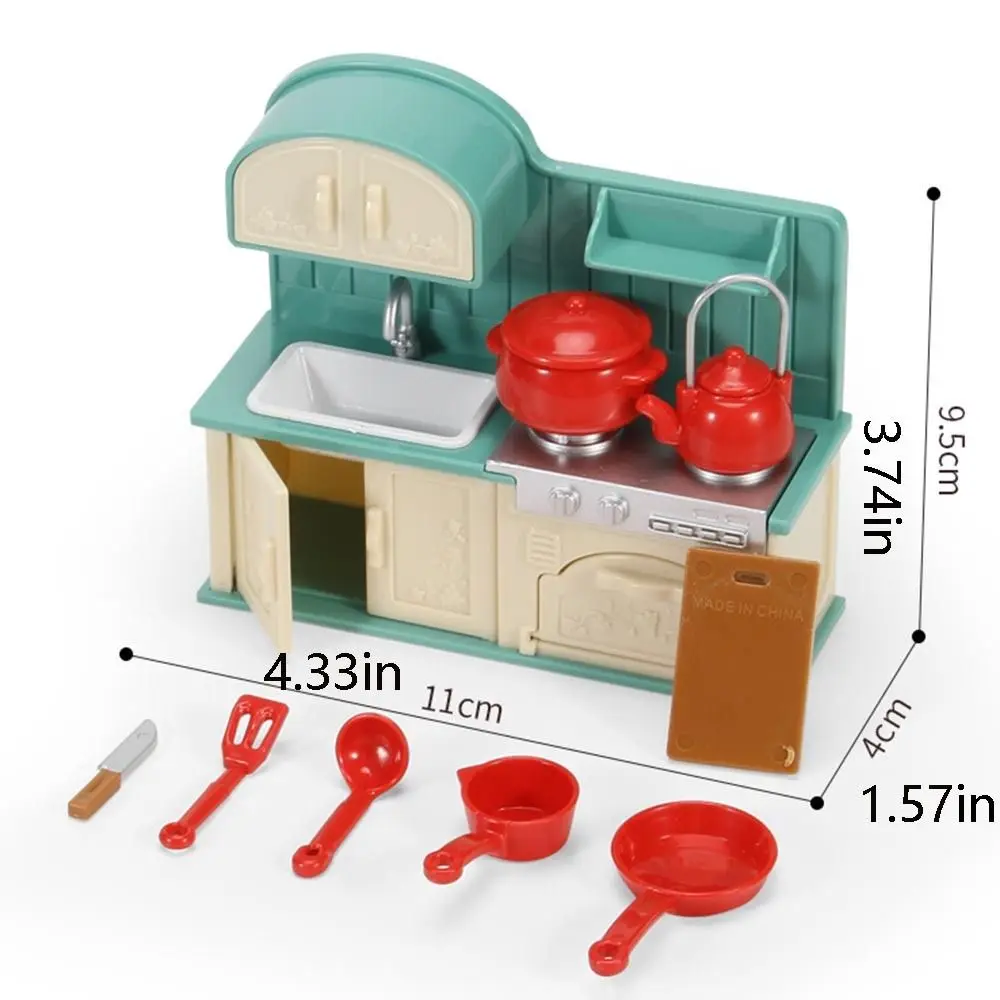 Developing Hands-On Skills Table Dollhouse Accessories Miniature Play House Toy Small Model Furniture Forest Family Kitchen Toy 6
