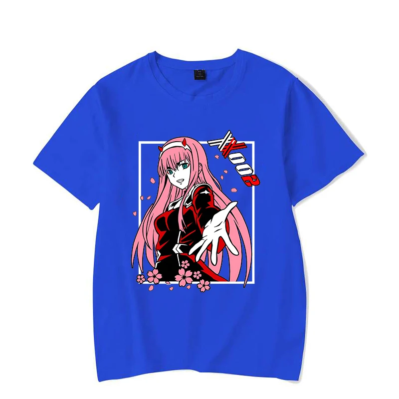 Fashion Zero Two Printed Short Sleeve Anime T-shirt For Women Summer Casual T-shirts Creative Personalized Tee Tops