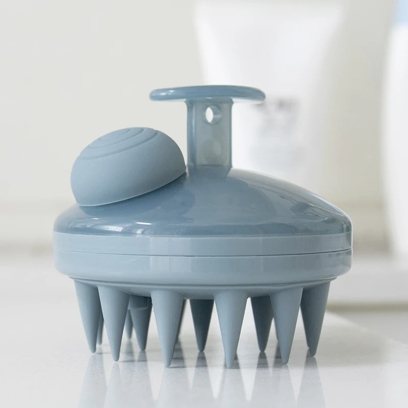 ShampooHairOilDispenserFunctionSiliconeHeadMassagerHairScrubberBrushScalpMassager