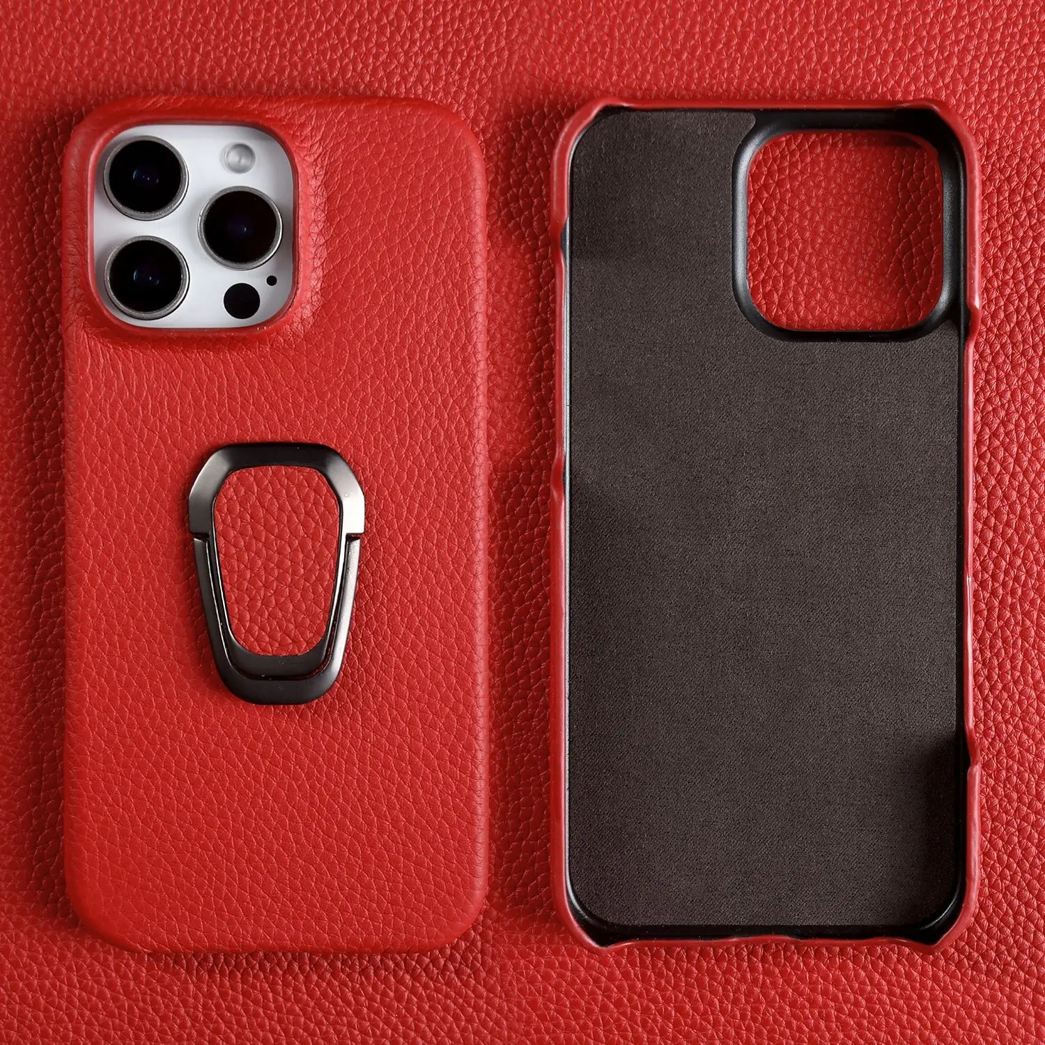 Handmade Genuine Leather Protective Phone Case with Stand Holder