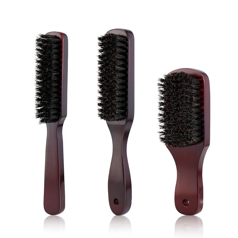 

S/M/L Wood Handle Boar Bristle Cleaning Brush Hairdressing Men Beard Brush Anti Static Barber Hair Styling Comb Shaving Tools 2