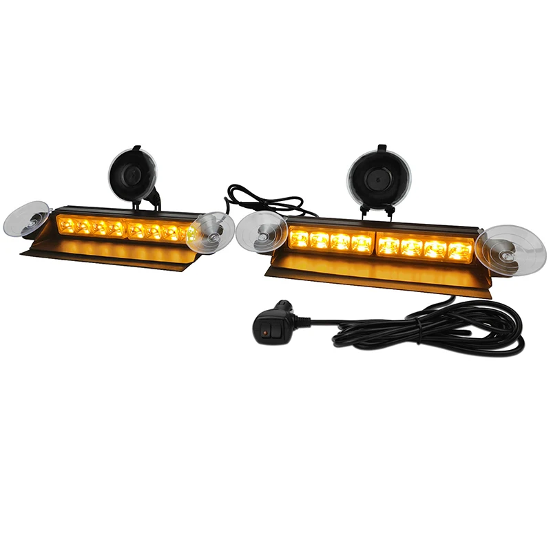 2-in-1 LED Car Strobe Lights For Emergency Flash Warning Lamp Windshield Bar  16 Beads Red Blue Amber White Auto Light Assembly - AliExpress