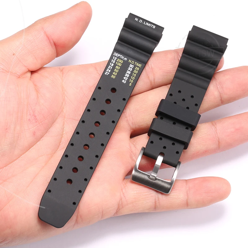 Men's Soft Silicone Sport Watch Band - Waterproof Rubber Strap with Steel Loop Bracelet