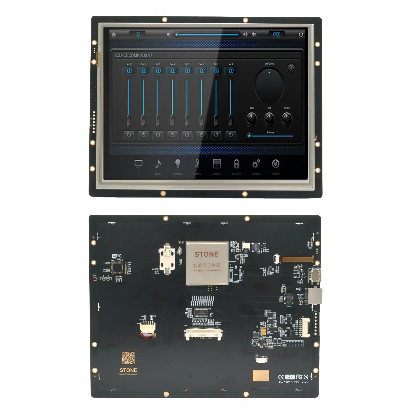 

10.4" Smart HMI Monitor 7-28V DC power supply to work with the display provide the cable, converter, software and manual