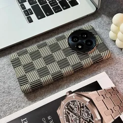 Moonrise Sunset Carbon Fiber Kevlar Texture Feel Back Cover for Oneplus ACE5 (Checkerboard)