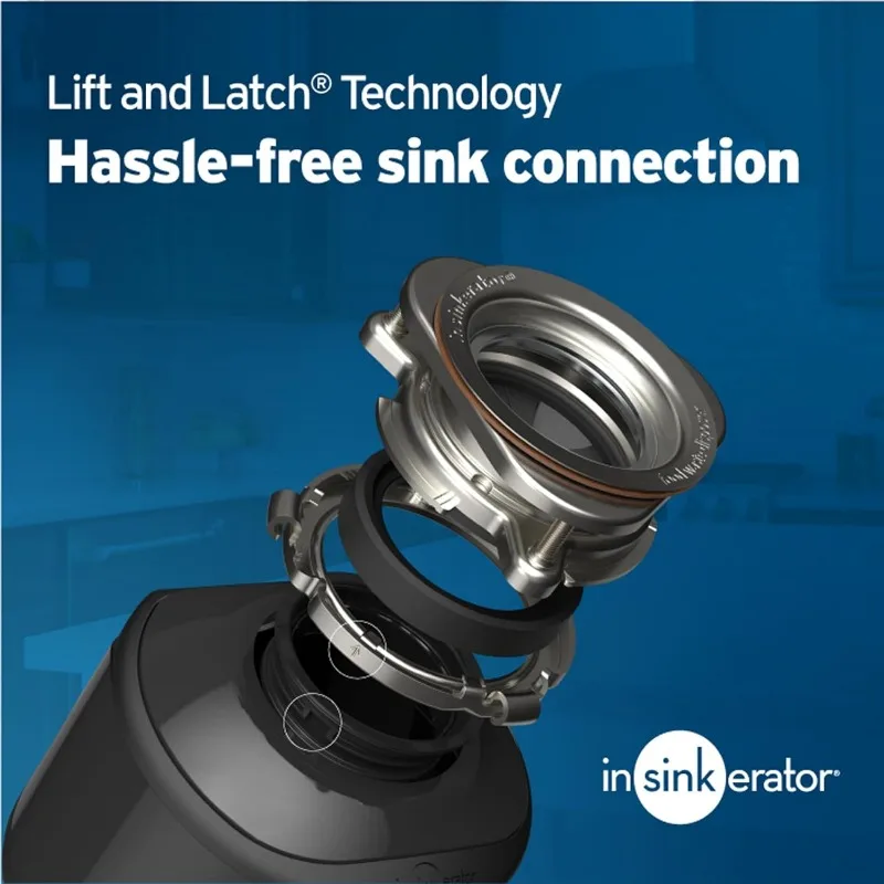 InSinkErator Garbage Disposal, Badger 1, Standard Series, 1/3 HP Continuous Feed, Black, Waterborne Grey Enamel 4