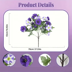 Vibrant Purple Silk Morning Glory Bouquet (Purple)