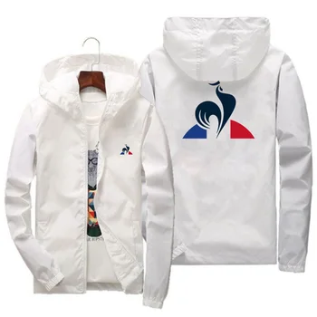 New Fashion Men's Jacket Spring and Autumn Leisure LE COQ Printed Zipper Coat Outdoor Sports Youth Top 1