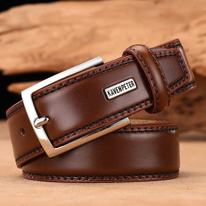 blue leather belt Men's Leather High Quality Classic Belt Alloy Pin Buckle Men's Matching Jeans Business Cowhide Belt Black Color Dark Brown Color cheap designer belts Belts