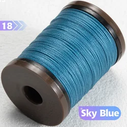 Waxed Polyester Cord for Leather Craft and DIY Jewelry - Round Braided Thread (18- Sky Blue)