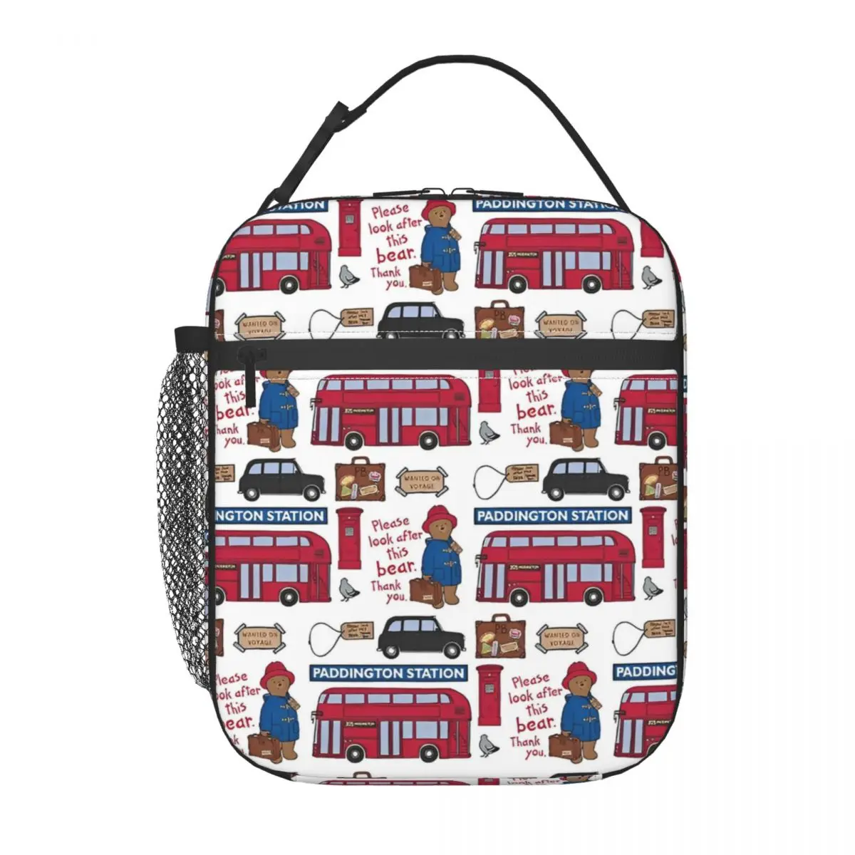 Paddington Brown Bear Merch Insulated Lunch Bags For School Storage Food Boxes Portable Cooler Thermal Lunch Boxes