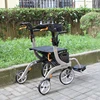 The elderly walker and four-wheel rollator can sit in an aluminum alloy shopping cart and fold lightly 2