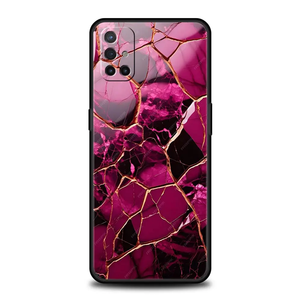 Elegant Gold & Pink Marble Phone Case - Stylish Protective Cover