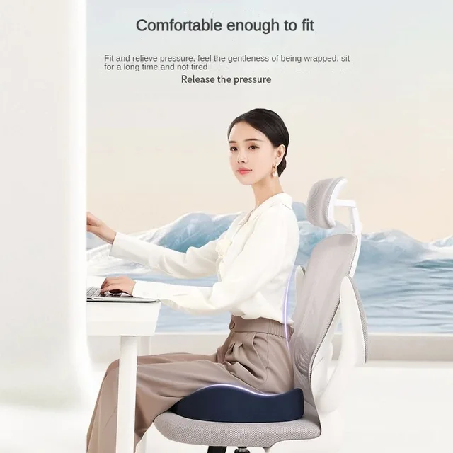 Memory Foam Seat Cushion Waist Back Support Pillow Set Orthopedic Ergonomic Coccyx Relief Hip Lumbar Pad for Office Chair Car 5