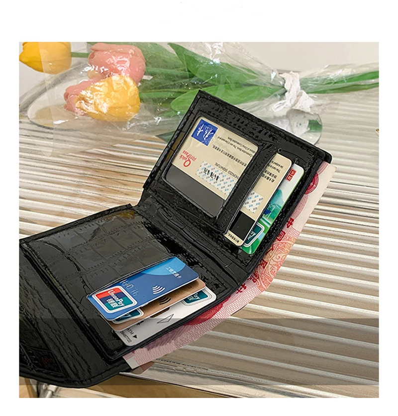 Short Wallet Women Purse Multi-Card Multifunction Card Holder Coin Purse Fashion Simple Three Fold Short Clip Female Mini Wallet 5