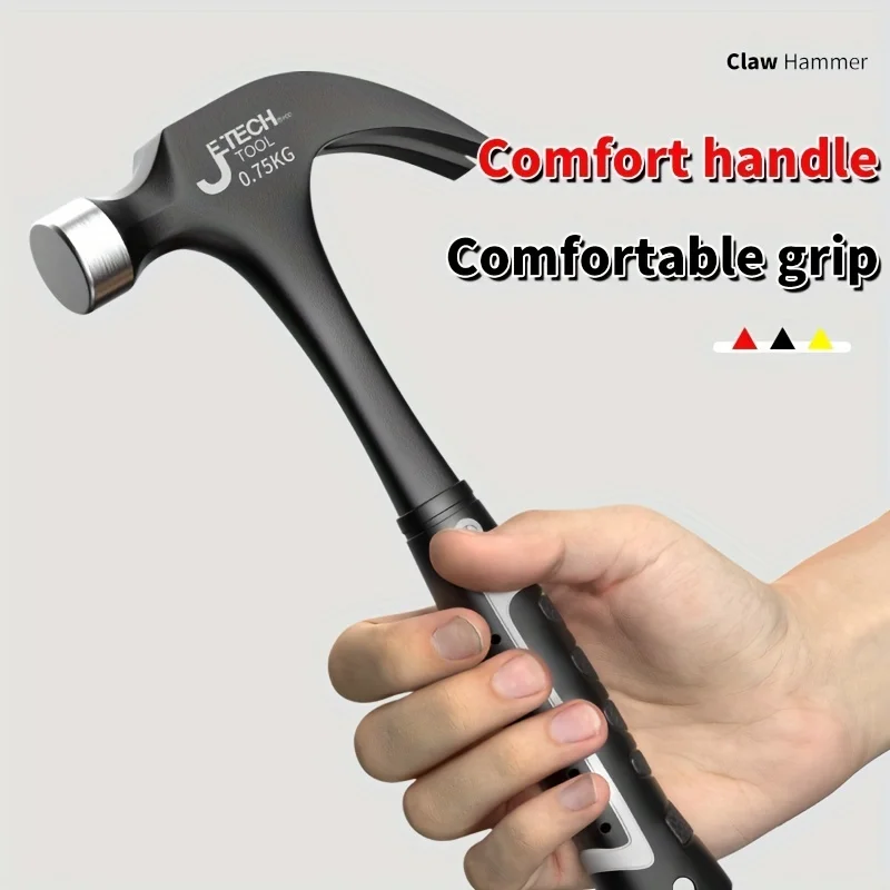 1pc Integrated Claw Hammer, Professional Woodworking Joinery Home Carpentry Hand Hammer, Nail Hammer, Non-Slip Multifunctional H 6