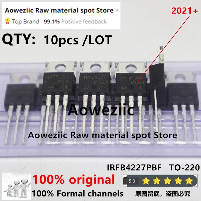 Aoweziic  2023+ 100% New Imported Original   IRFB4227PBF IRFB4227 FB4227 TO-220 N-Channel 200V 65A MOS Tube PDP Switch