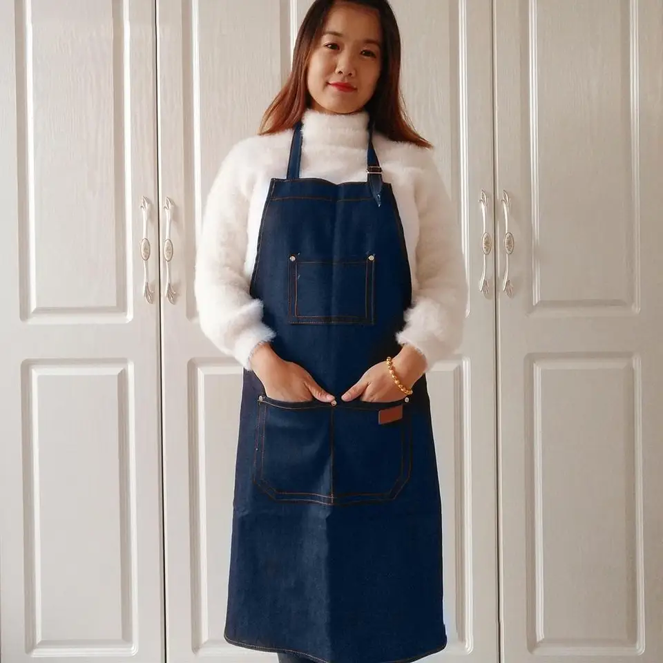 Multifunctional Denim Barber Apron for Styling