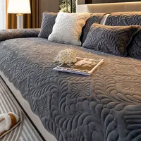 Sofa Cover Thicken Plush Jacquard Solid Color Non-Slip Couch Cushion for Living Room Soft Universal Sofa Cover Towel Sofa Mat 1