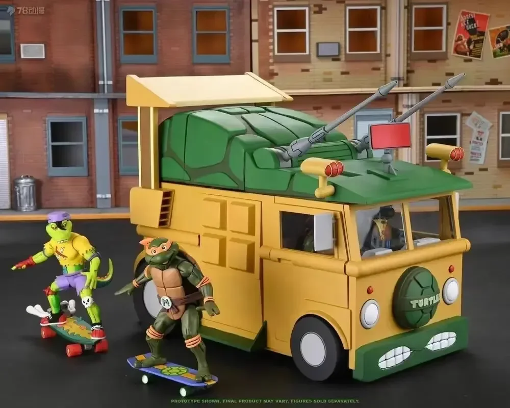 

The Genuine Neca Ninja Turtle Tank Collection Model Can Accommodate 4 Turtle Figurines Without Dolls Toys