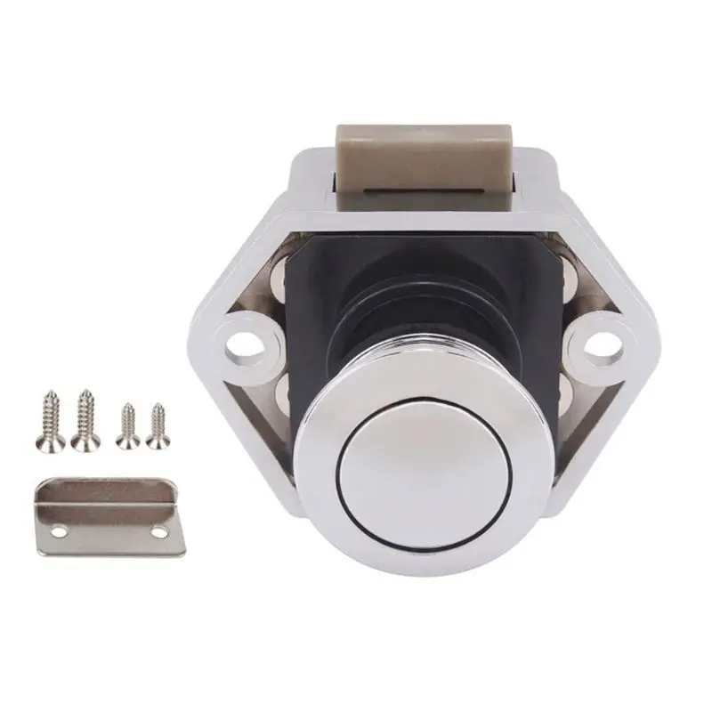 Cabinet Door Lock Drawer Lock Button Camper Car Push Lock Diameter 20/26mm RV Caravan Boat Travel Trailer Drawer Latch Keyless Cabinet Lock Furniture Hardware