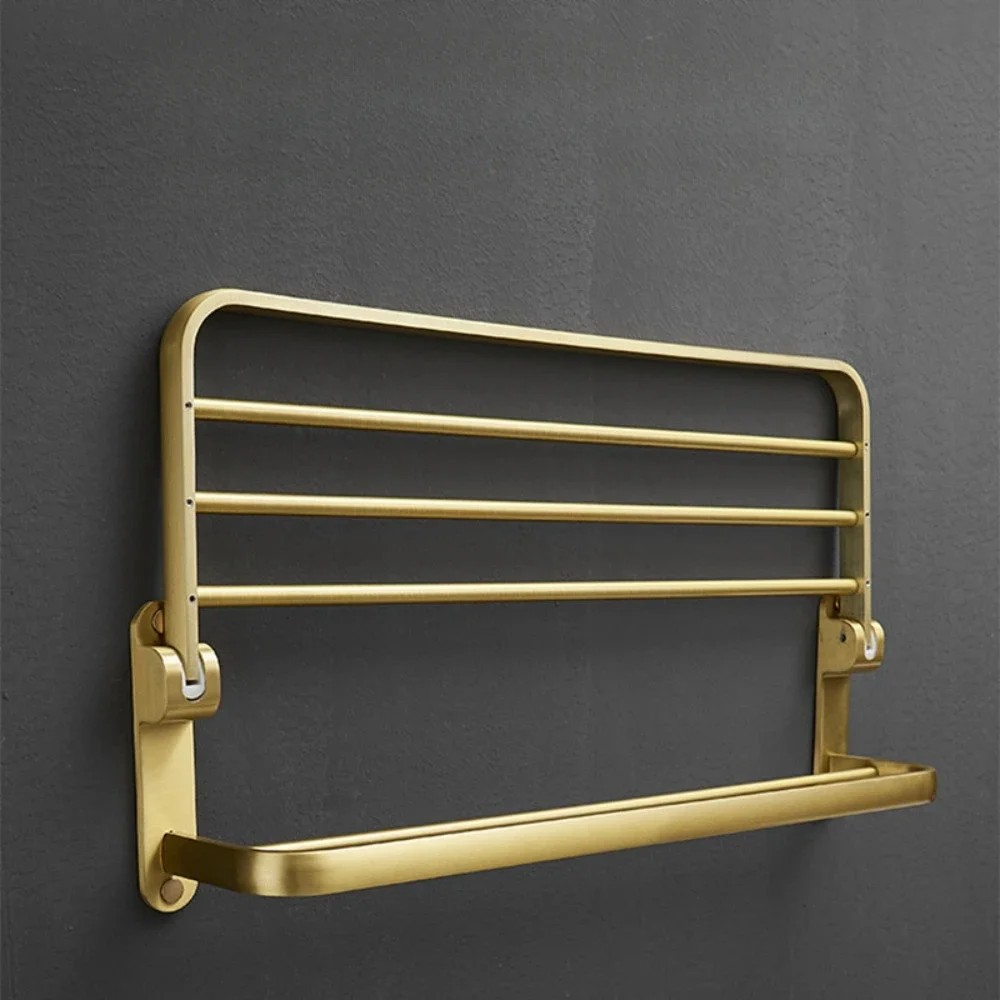 Bathroom accessories brushed gold space aluminum towel rack shelf European hardware pendant set storage bar paper holders paper towel holder toilet paper holder bathroom hardware set bathroom hardware accessories shower rod storage rack