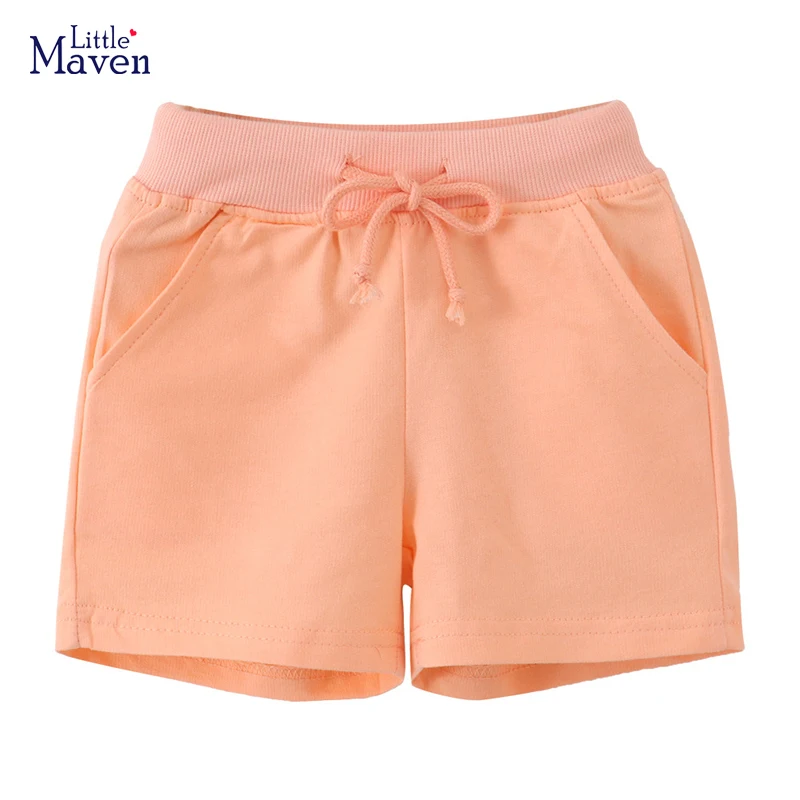 

Детские летние хлопковые брюки Little maven для мальчиков, новинка 2024, детская одежда, однотонные оранжевые короткие брюки