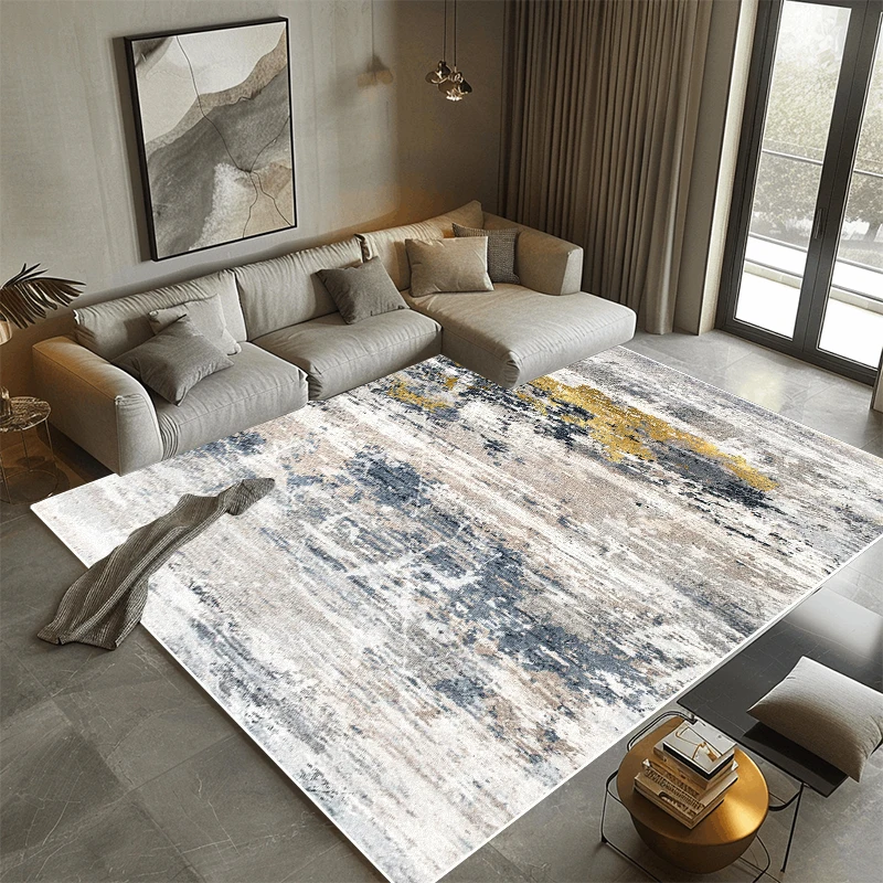 Nordic Abstract Style Living Room Carpet Light Luxury Rugs for Bedroom Decoration Large Area Non-slip Washable Coffee Tables Mat 3