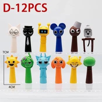 12Pcs/Set Funny Sprunki Figuras Model 6-8cm PVC Sprunki Game Anime Action Figure Toys Cartoon Children Birthday Gifts